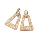 2019 American Exaggerated Spring Ear Jewelry 18K Gold Dangle Earrings Lady's Stud Geometric Trapezoid Metal Hoop Earrings