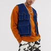 Fashion Wholesale Custom high quality Man denim utility vest in rinse wash