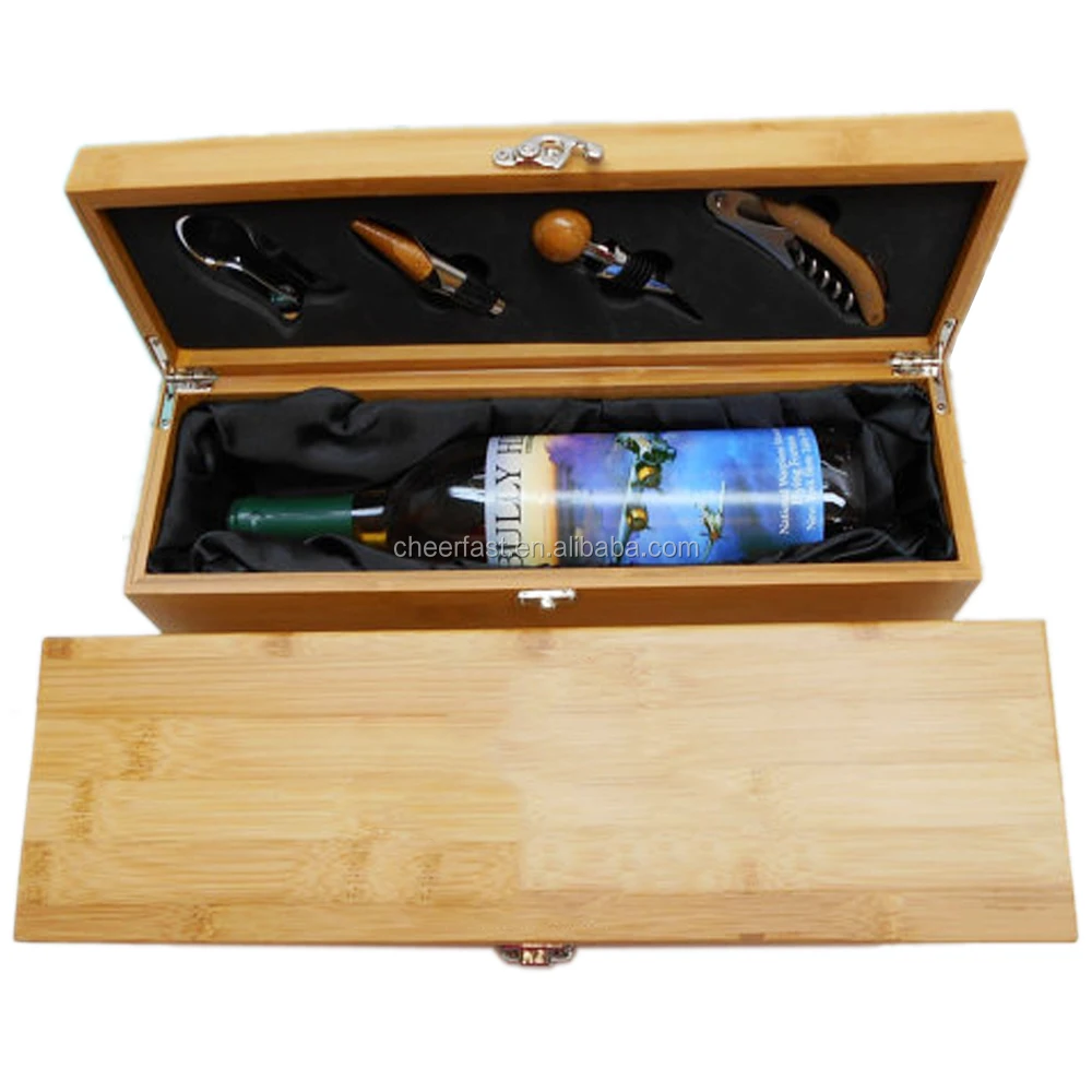 very nice gift bamboo wood box wine bottle