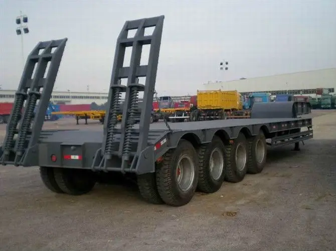 4 Axle Used Flatbed Trailer Trucks Weight Capacity 50100t For Sale