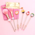 Powder Blush Eyeshadow Lip Make Up Brushes Cosmetics Soft Synthetic Hair With Pink Bag Pink Pig Makeup Brushes Set