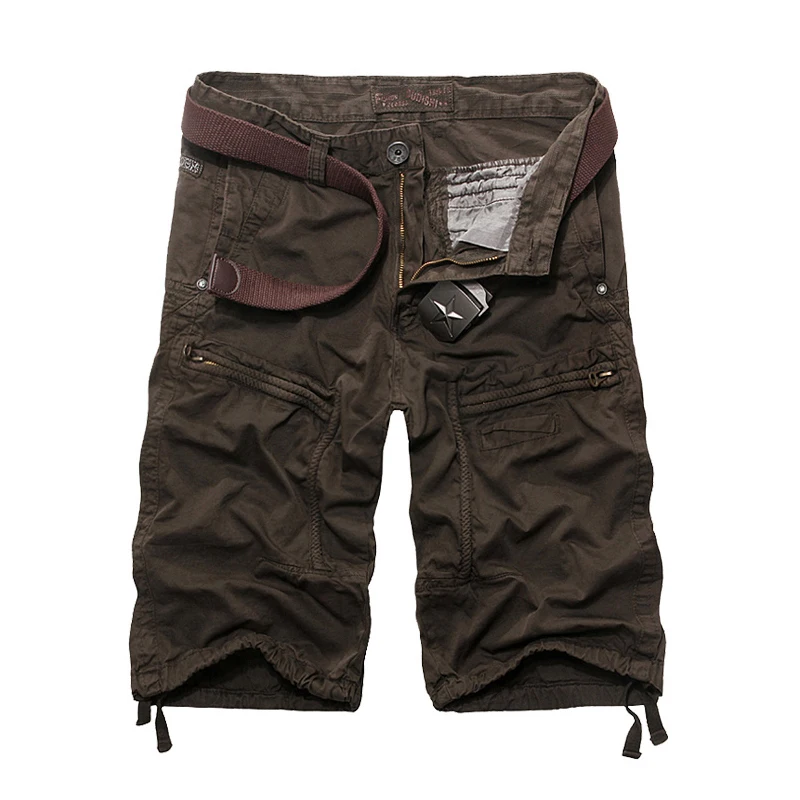 Summer 2015 New Fashion Casual Men Shorts High Quality Casual Mens Cargo Shorts Khaki Coffee Color Military Men Shorts