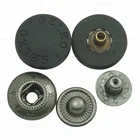 Black Button Buttons Alloy Black Rubber Cap Spring Snap Button