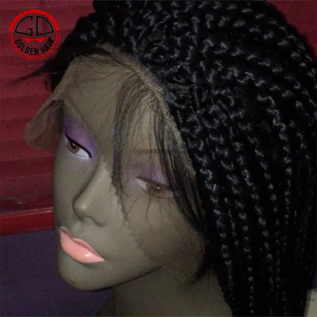 Synthetic Micro Box Braid Lace Front Wig