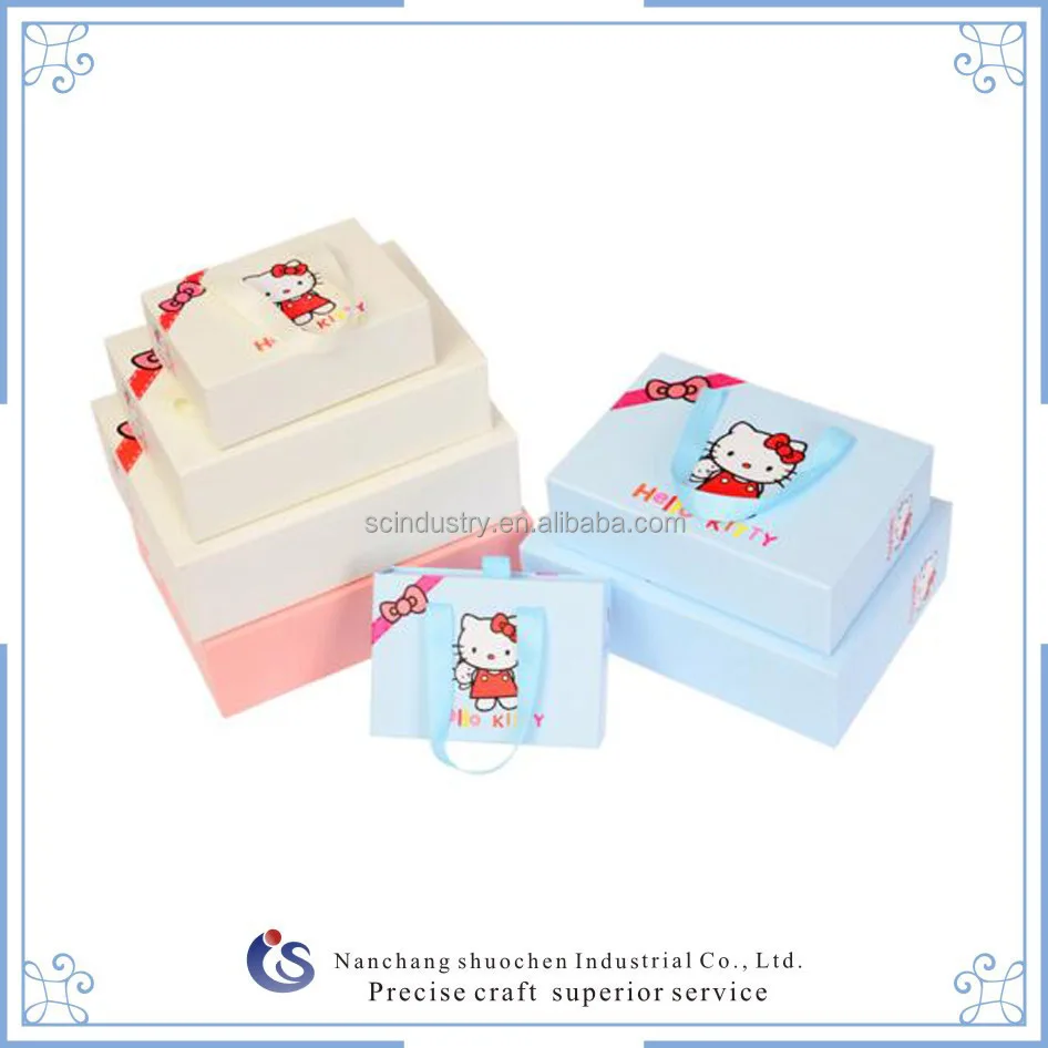 hello kitty child cloth packaging boxand handbag for gift