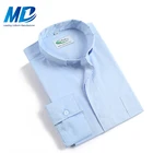 Latest Shirt Designs Mens Bright Colored Sky Blue Dress Long Sleeve Clergy Man Shirt