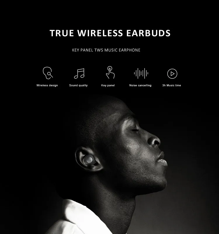 A2 Mini Earbud TWS True Wireless Invisible Headphone with Box 3H Playtime Car Headset with Mic for Smart phone Touch Control - ANKUX.COM