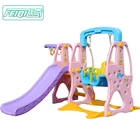 2018 Hot sale plastic children kids baby outdoor swing and slide set for sale