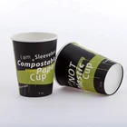 Cudtom Printed Raw Material Disposable Paper Coffee Cup With Lids Design LogoChina Single Wall Beverage Cups