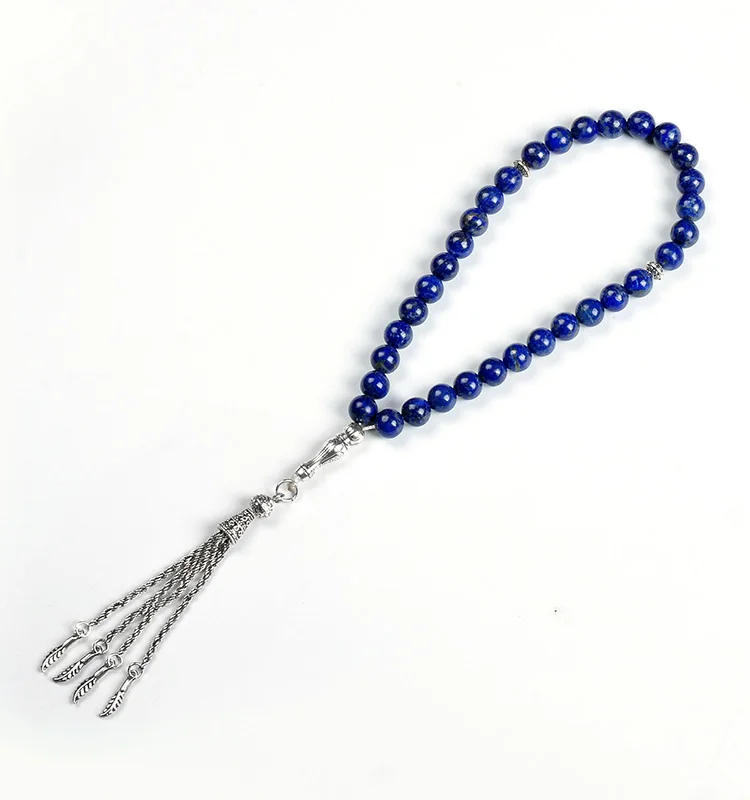YS93 Natural lapis lazuli beads toptan tesbih hand bracelet cheap azan hajj connector islamic souvenir muslim Beads Counter