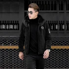 Winter locomotive lambs wool jacket men short thicker long-sleeved fox fur collar coat