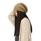 Wholesale Elegant 100% Cashmere Knitted Slouchy Baggy Beanie Hats For Women