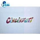 Custom letter design rubber souvenir fridge magnet sticker