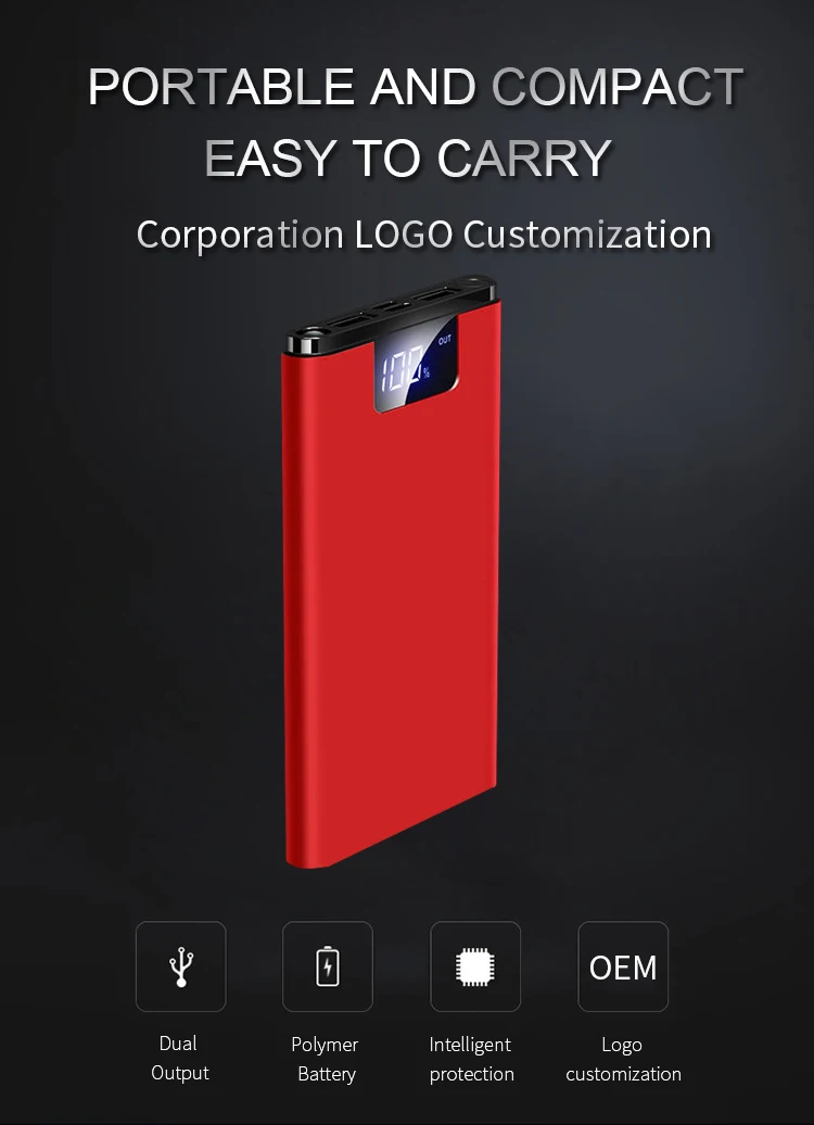 Outdoor OEM dual usb output mobile power bank 10000 mah universal powerbank - ANKUX.COM