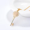 trending new engagement wedding diamond jewelry gold padlock pentagram necklace rectangle