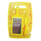 Colorful Kitchen Tools Set With Grater Fruit Knife Plastic Cutting Board Altogether