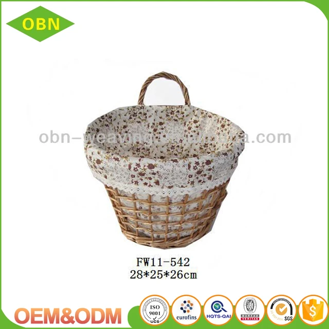 custom willow wicker hanging flower basket for home decoration