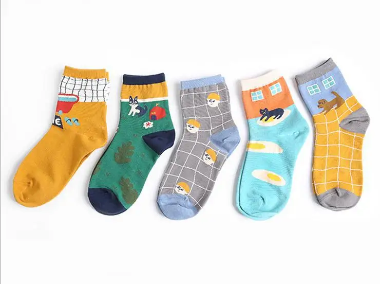 Wholesale 2015 autumn new retro art new creative Harajuku women and men couple cotton socks calcetines mujer meias femininas