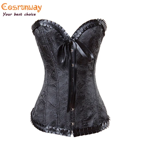 New Design Sexy Lace Waist Training Corsets Gothic Embroidery Corsets and Bustiers For Wedding Dresses Women Black Corset Top