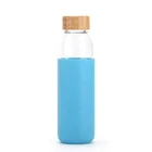 2019 New Production Eco friendly silicone sleeve sports borosilicate glass water bottle wholesale