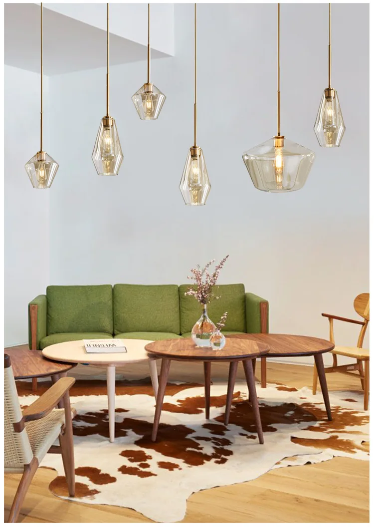 Artdecolite Modern Amber glass pendant lamp Restaurant Cafe Bar