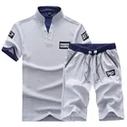 2018 Men's short sleeve summer knitted tracksuit