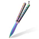 Knives Hot Sale Color Titanium Practice Balisong Knife Butterfly Knife Knives Training