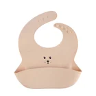 food grade soft waterproof silicone baby bib with pocket