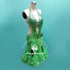 Sexy sleeveless backless cake style competition salsa dance costume dress women