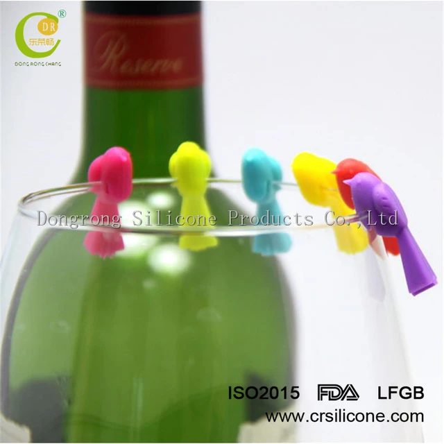 colorful silicone bottle suction marker/beer bottle marker