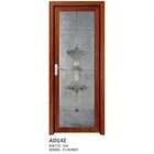 transfer printed wood grain aluminum alloy house main door single\double\tempering glass casement door