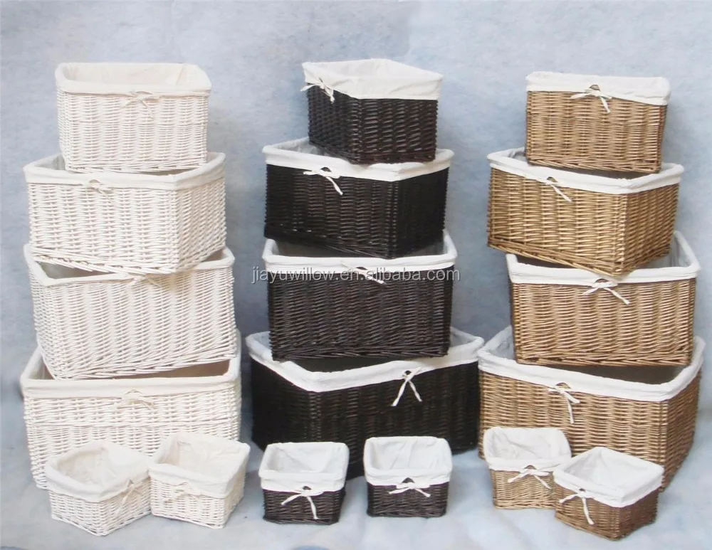 white black natural rectangle wicker laundry basket willow