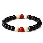 Wholesale custom handmade chinese wooden religious bead bracelet with logo for women and men