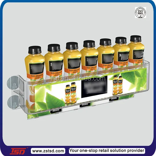 Cooler Door Merchandiser Suction Cup Beverage Rack Display Shelf For