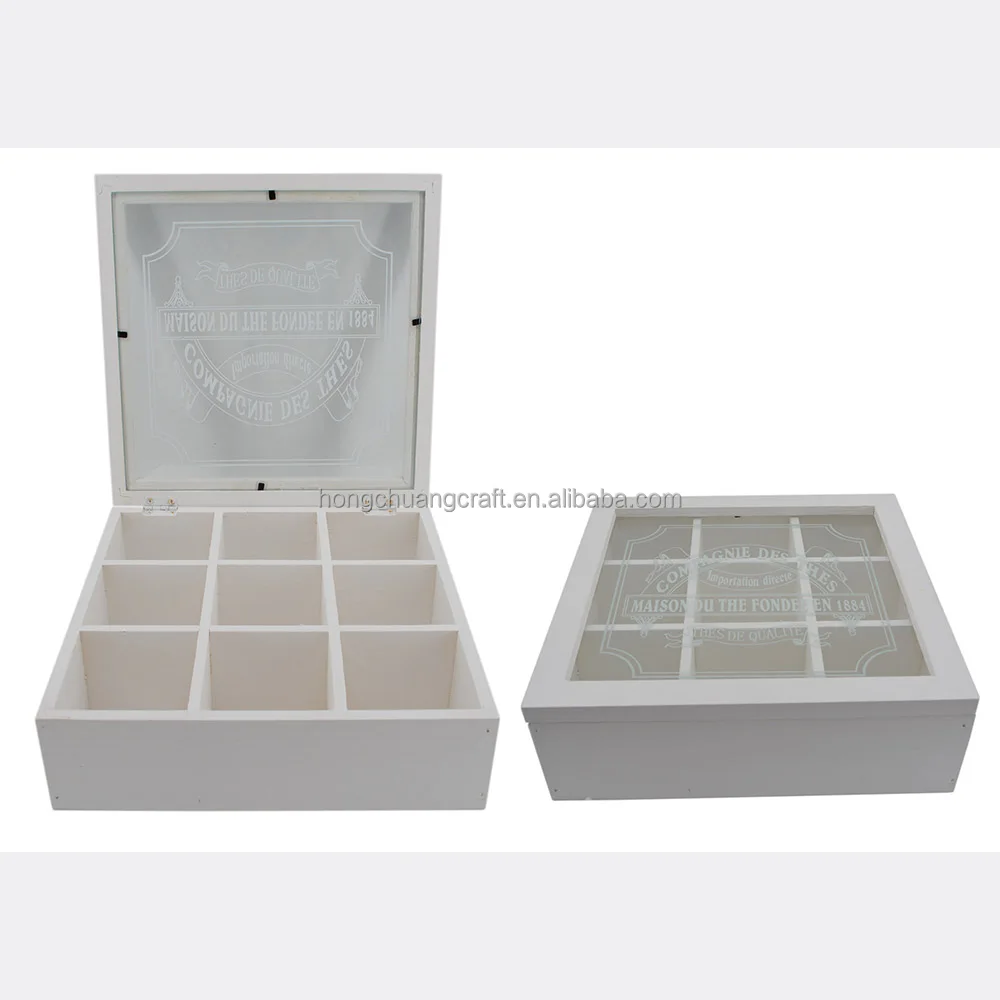 packaging & printing box 9 compartments wooden tea gift box 