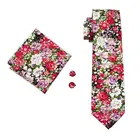 B1382 100 Polyester Ties Mens Floral Necktie Black Neck Slik Ties Set