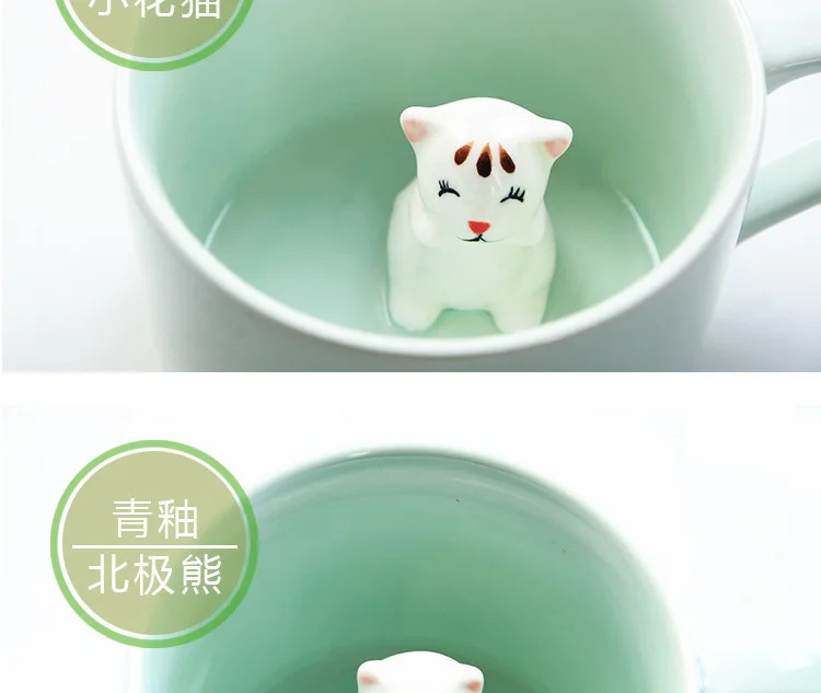 3D stereo animal coffee mug,cartoon ceramic cup ,3D cartoon water mugs for kids
