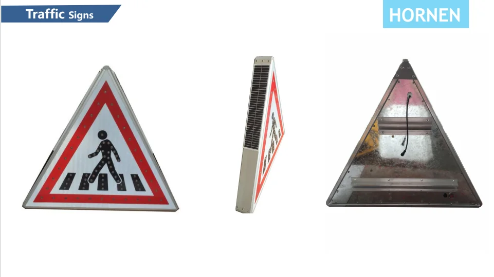 solar powered road work traffic signs