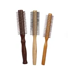 Women Man Girls Roll Hair Round Beauty Makeup Salon Wavy Curly Styling Tools wooden hair comb