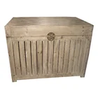 slat handmade sittable wooden vintage antique trunk with lock big box