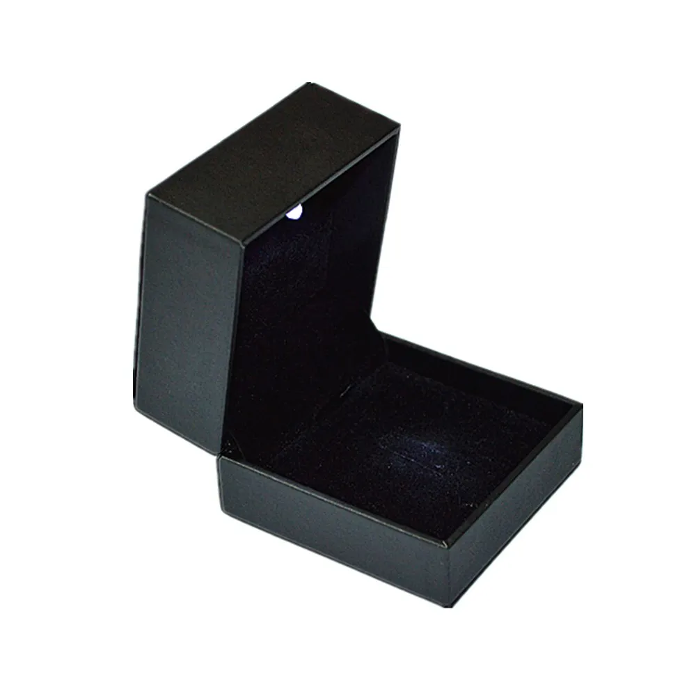 cheap printed plastic pu jewelry ring box led gift box wholesale
