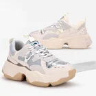 Ladies quality shoes versatile laced lady comfort shoes thick bottom mesh women's sports shoes