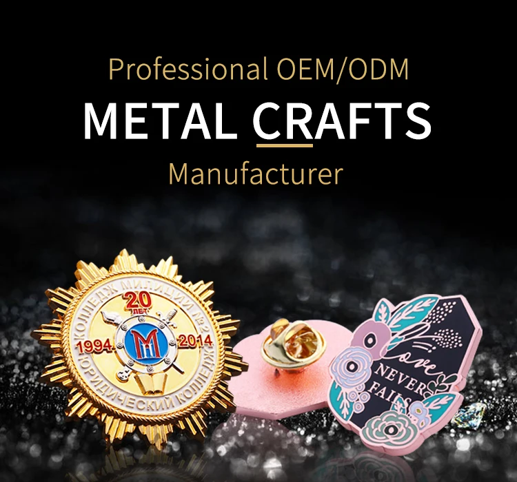 Factory making cheap soft enamel custom black metal pin badges