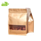 greaseproof and waterproof paper lamination paper plastic flat poly bag / candy bag with clear window side
