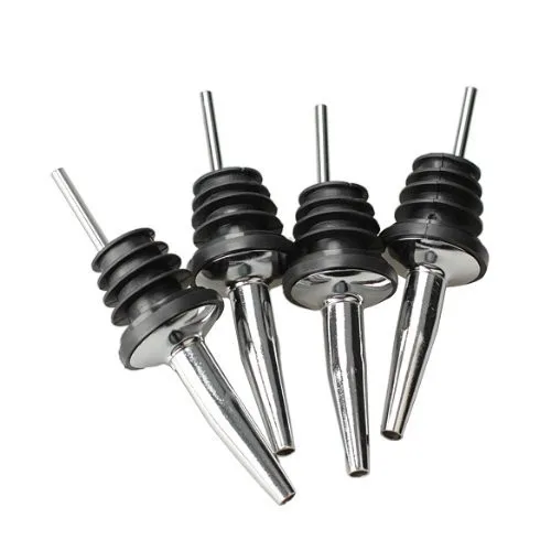 4pcs/lot Stainless Steel Bottle Pourers Liquor Pourer Bar Wine Spout Stopper Tool