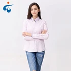 Long sleeve poplin spring popular pink cotton formal women office uniform clothing blouse
