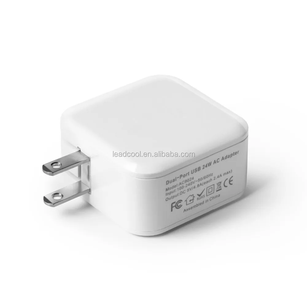 LC-19 QC3.0+2.4A*2/4.8A 30W Dual USB Wall Fast Charger Adapter Quick Charge