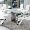 Modern dining room furniture german style clear tempered glass dining table
