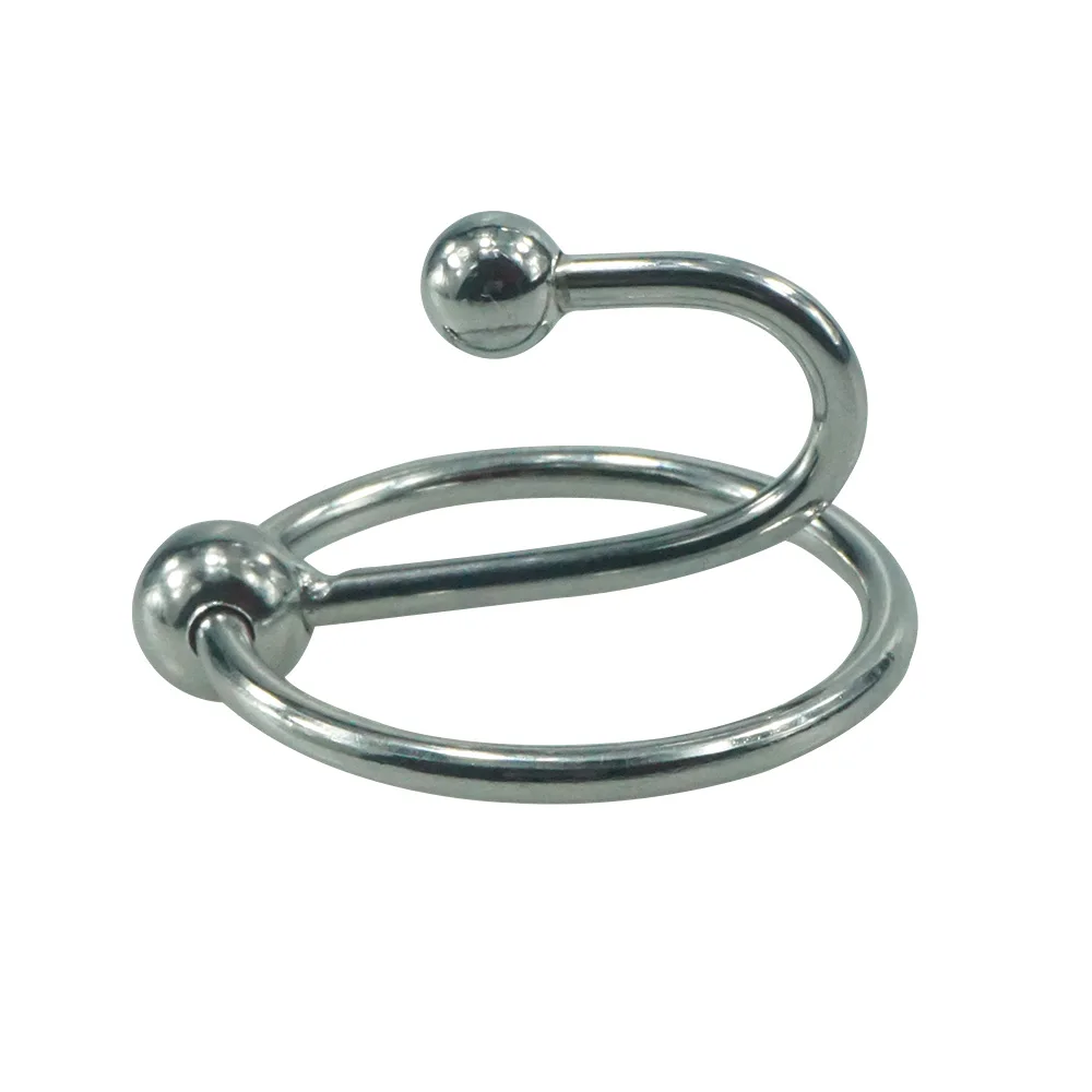 Acero Inoxidable Médico Uretral Macho Juguetes Anillo Con Doble Bola 6409