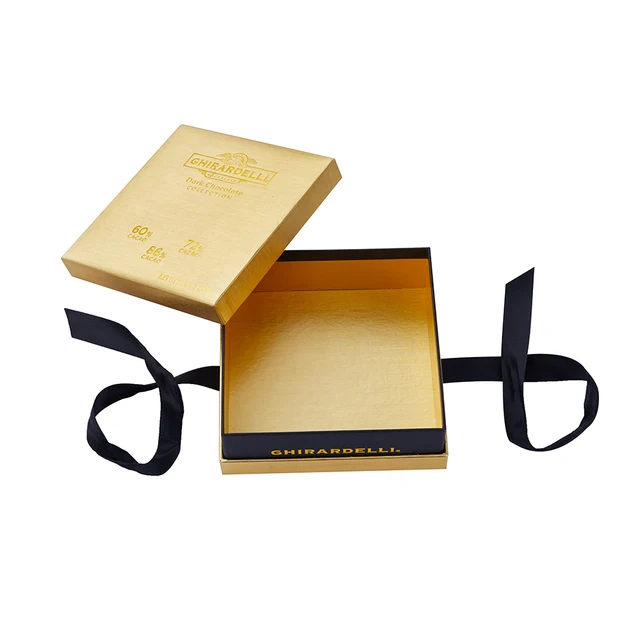 luxury fancy cardboard custom golden praline chocolate bar gift